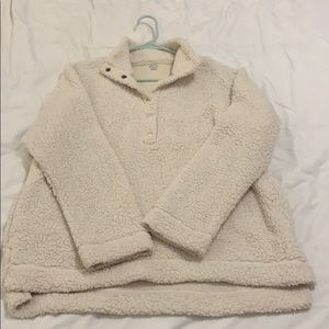 Aerie white Sherpa Pullover (M)
